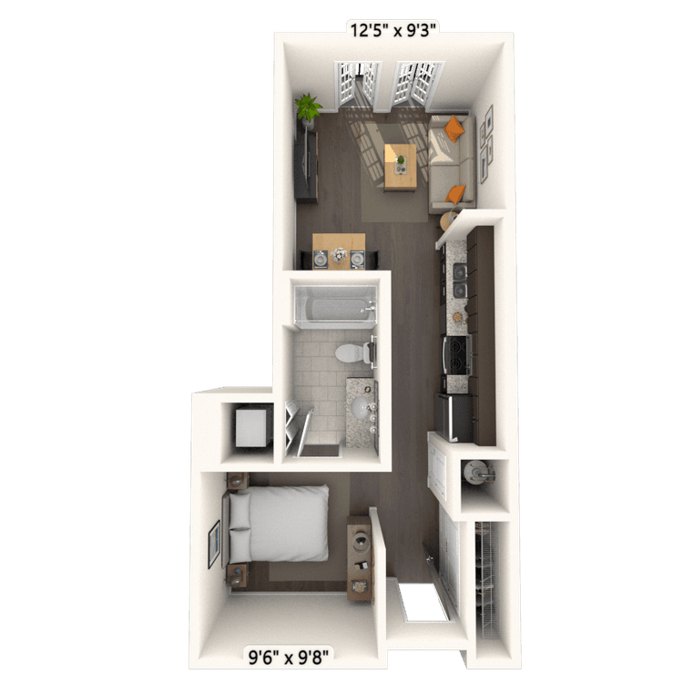 Floorplan image of unit 329