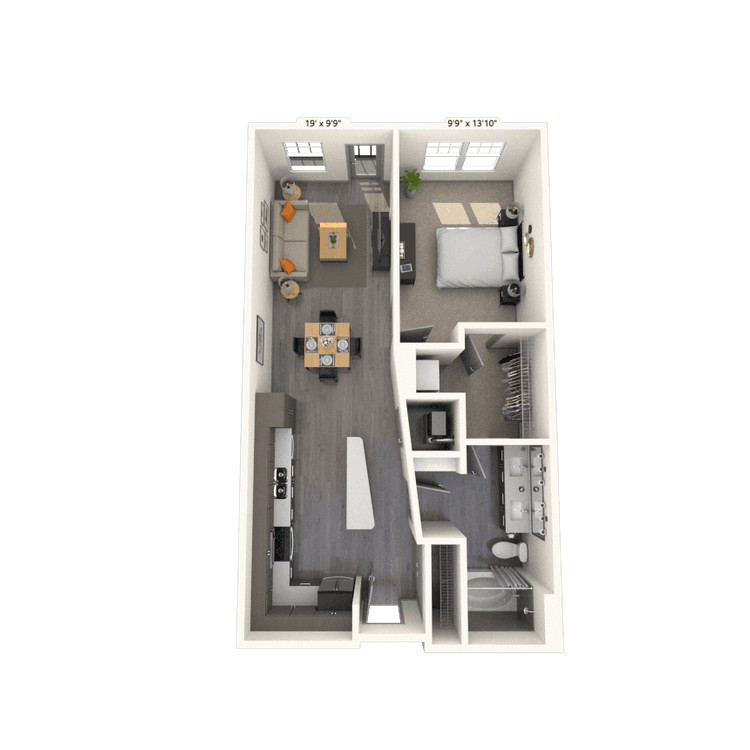 Floorplan image of unit 129