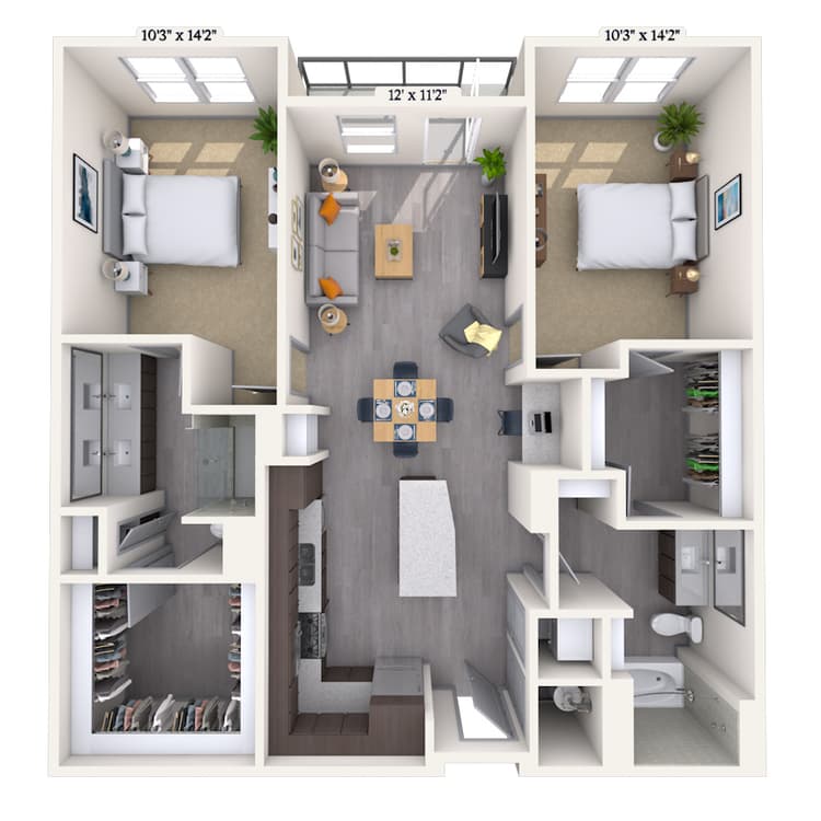 Floorplan image of unit 136