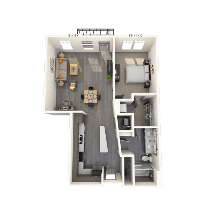 Floorplan image of unit 231