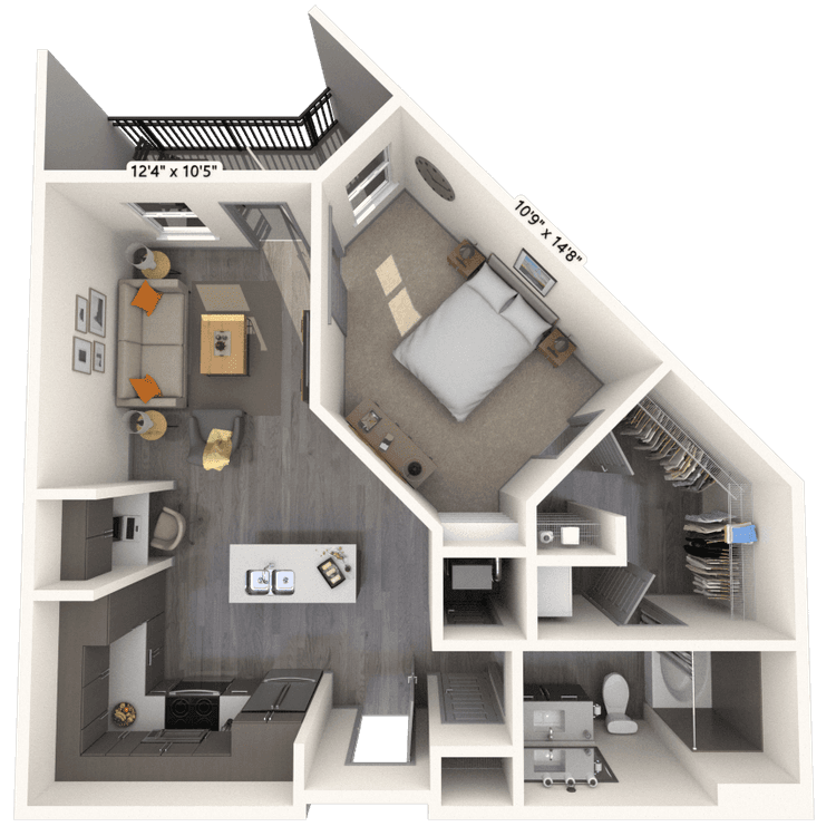 Floorplan image of unit 312