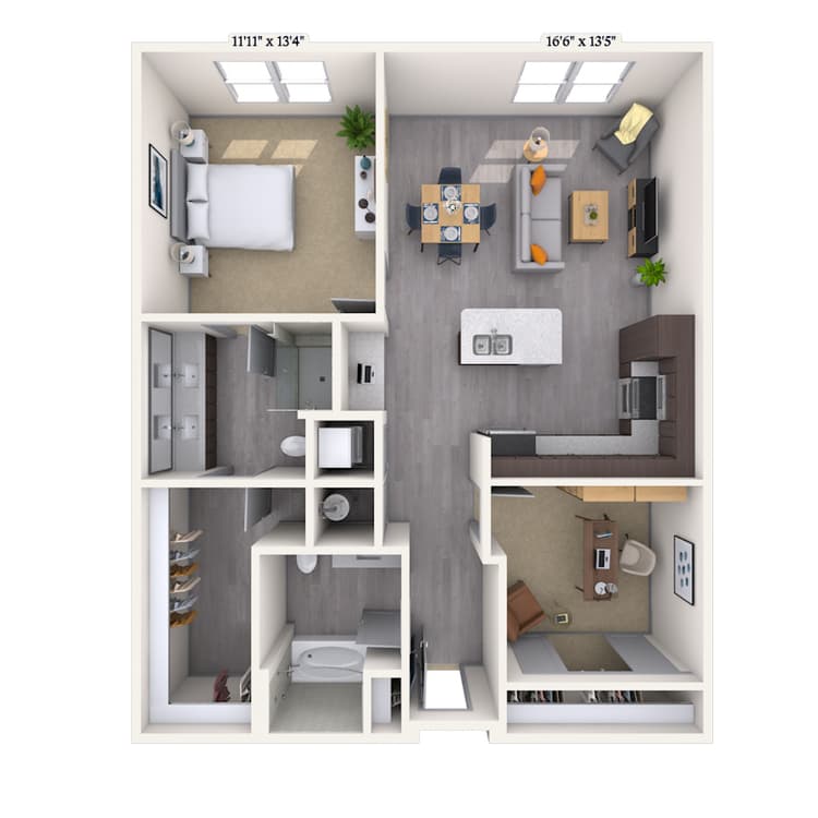 Floorplan image of unit 545