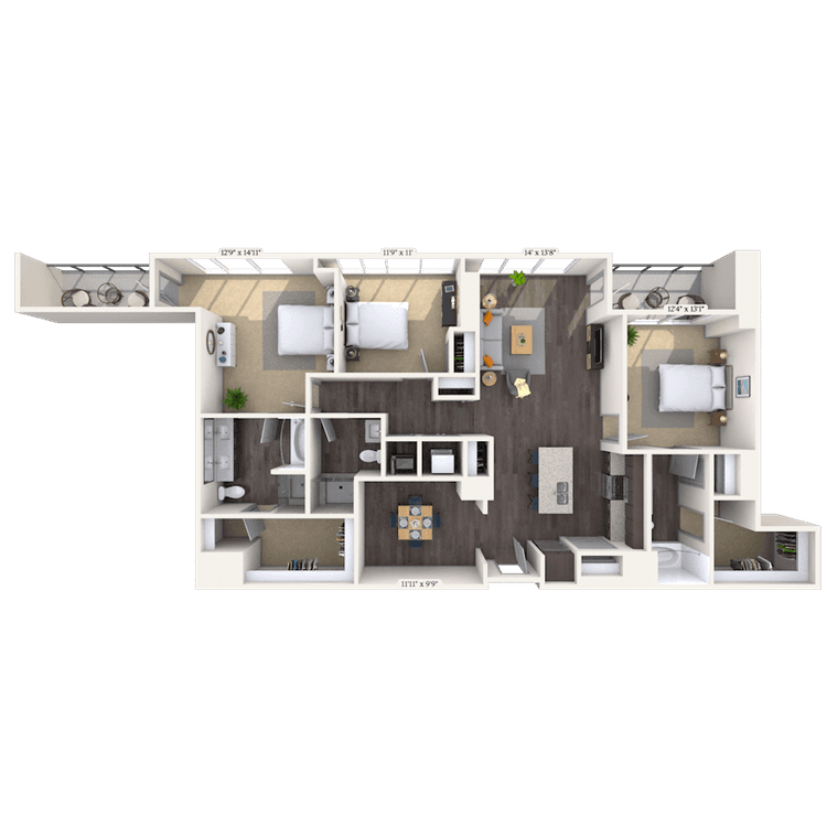 Floorplan image of unit 2106