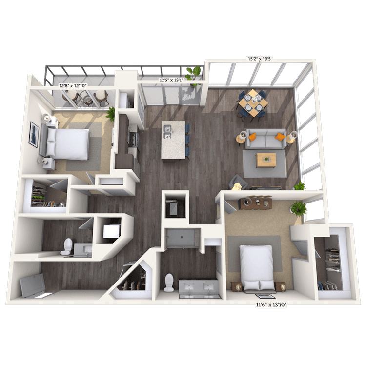 Floorplan image of unit 2218