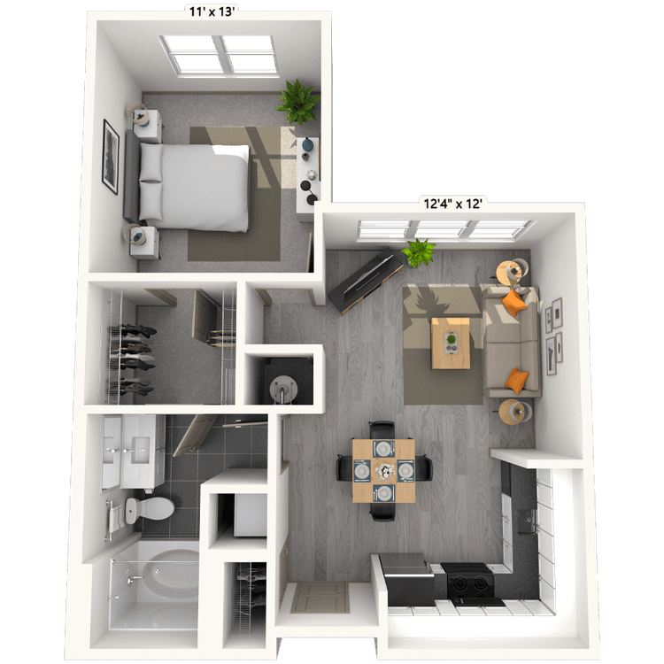 Floorplan image of unit 168