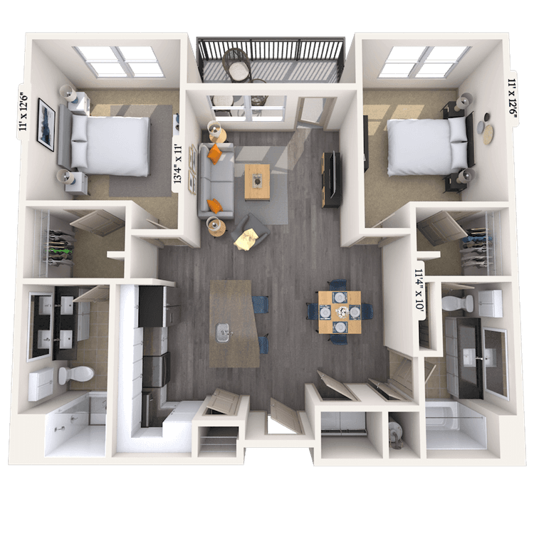 Floorplan image of unit 411
