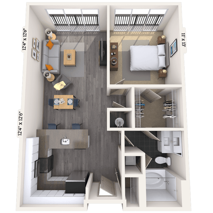 Floorplan image of unit 448