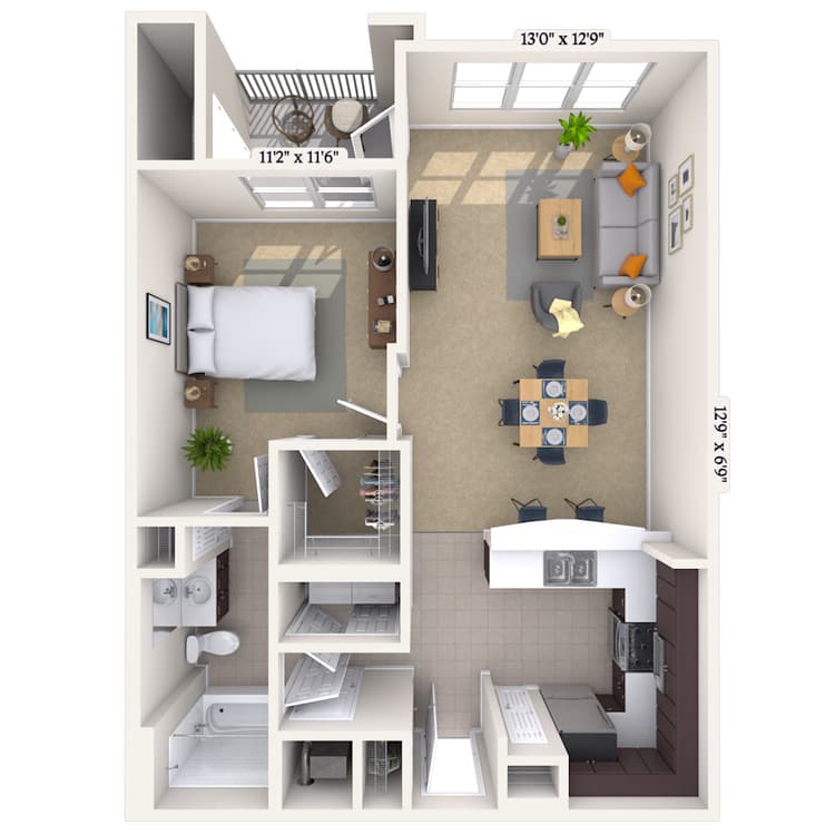 Floorplan image of unit 011529