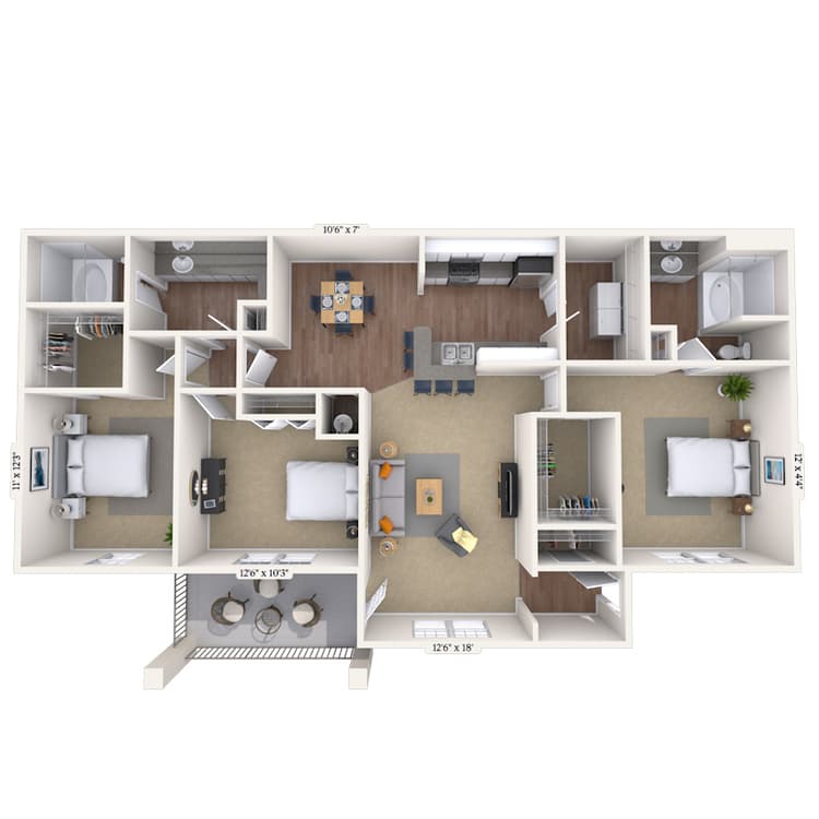 Floorplan image of unit 01325