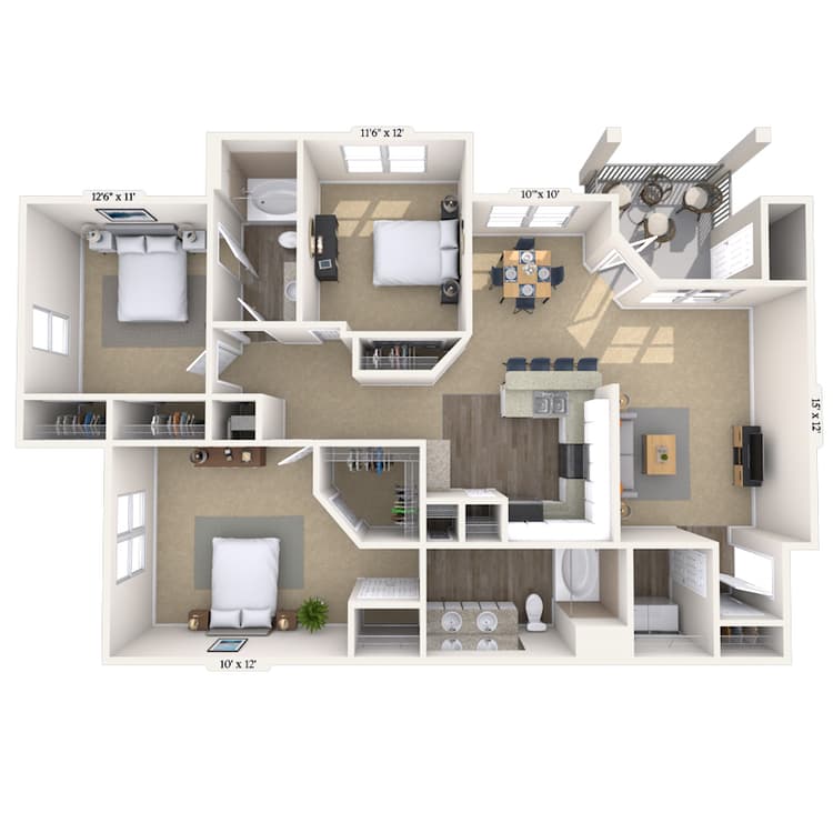 Floorplan image of unit 1301