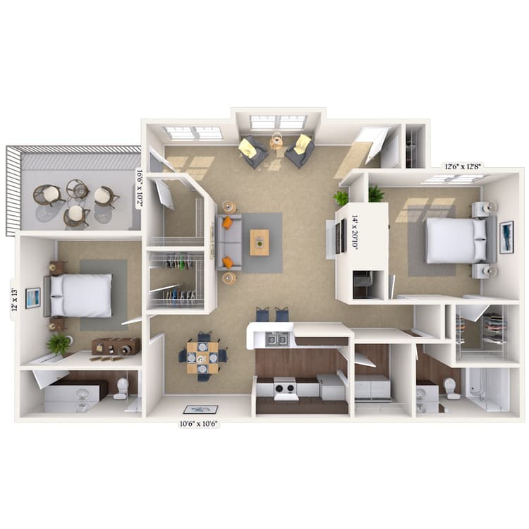 Floorplan image of unit 014250
