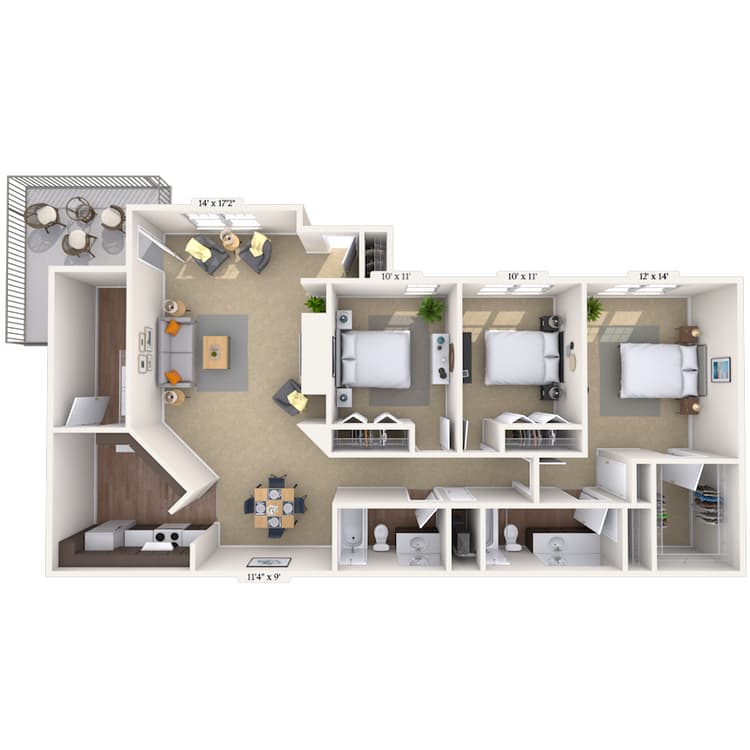 Floorplan image of unit 014222