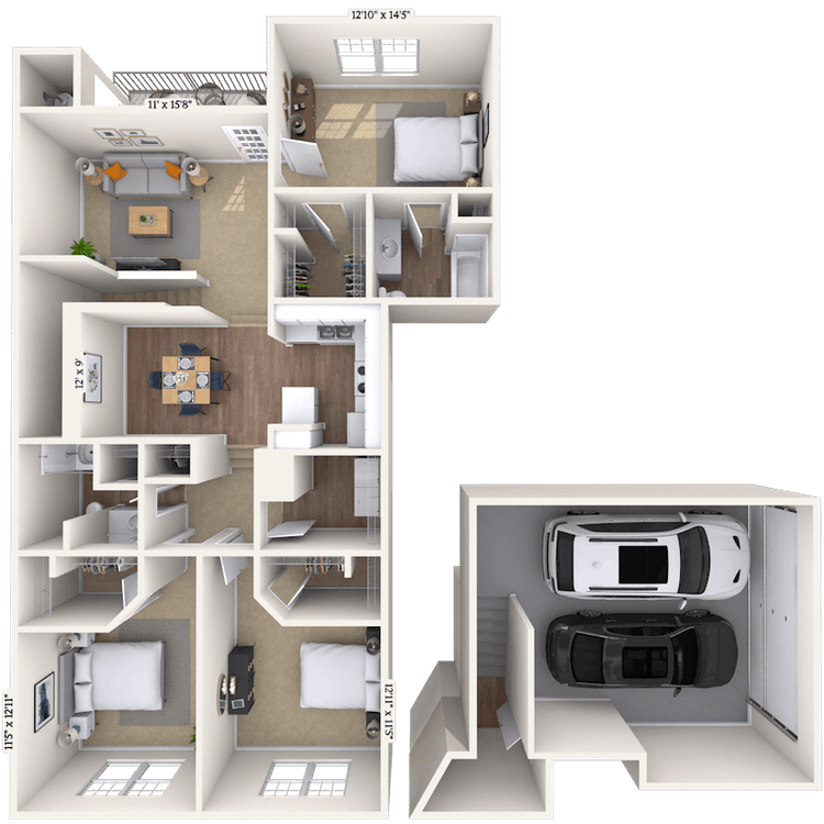 Floorplan image of unit 03305