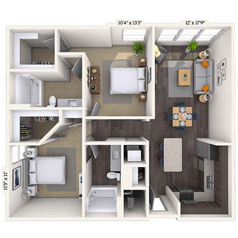 Floorplan image of unit 1229