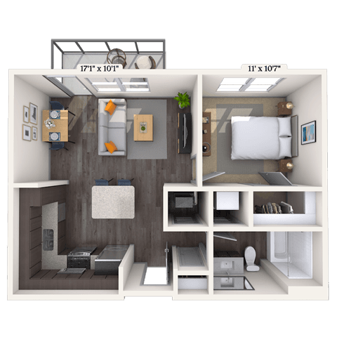 Floorplan image of unit 1307