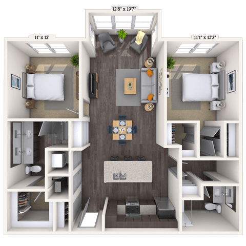 Floorplan image of unit 2316