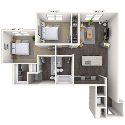 Floorplan image of unit 2319