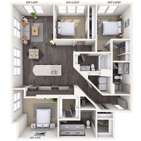 Floorplan image of unit 2405