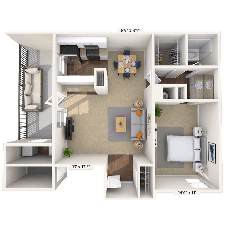 Floorplan image of unit 111140