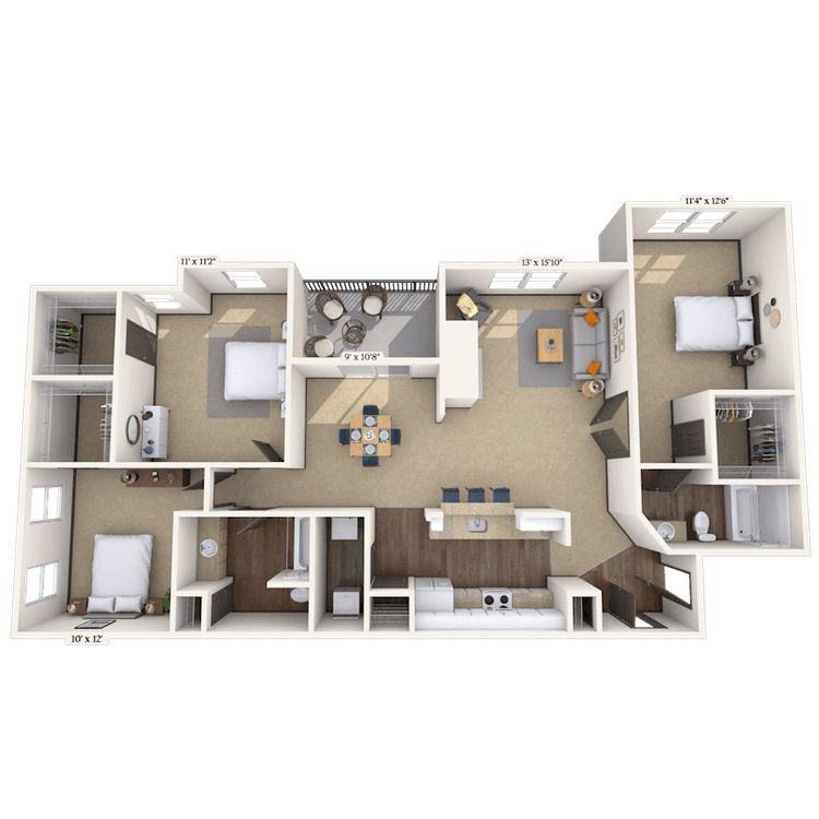 Floorplan image of unit 171714
