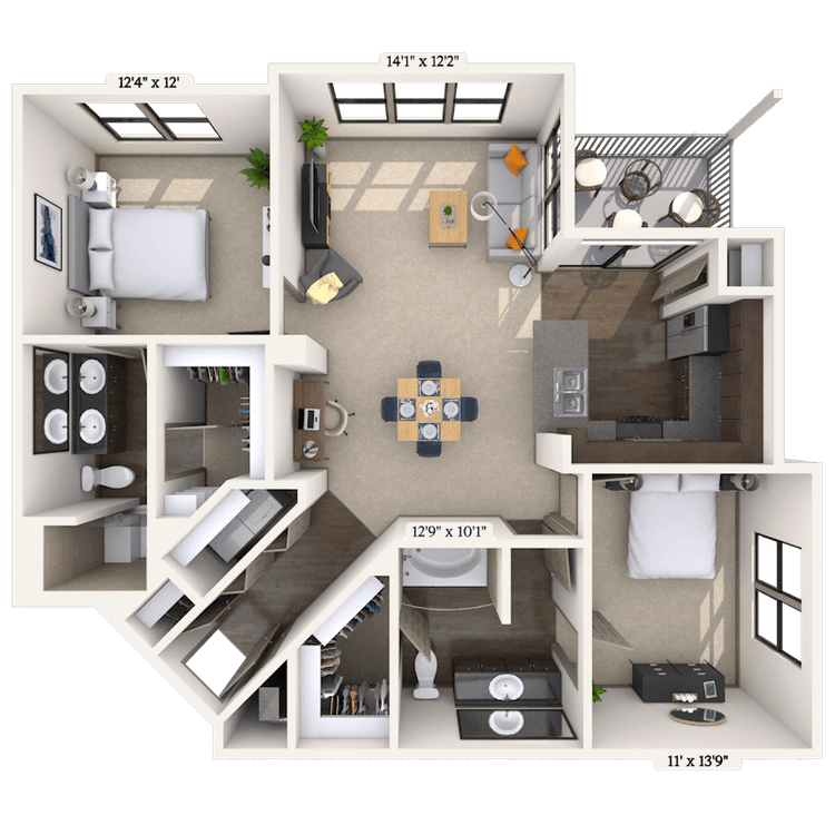 Floorplan image of unit 16304
