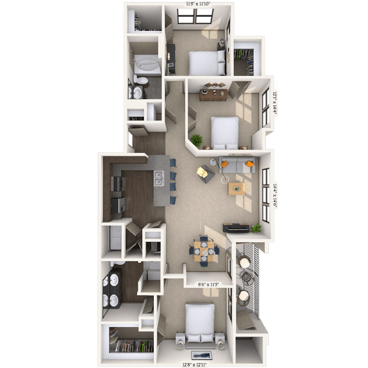 Floorplan image of unit 01108