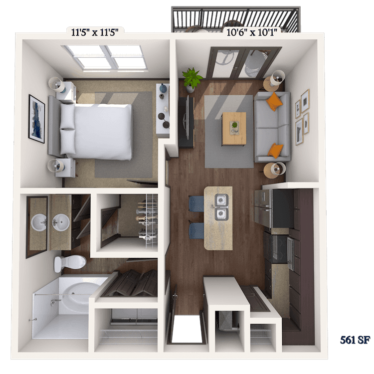 Floorplan image of unit 4325