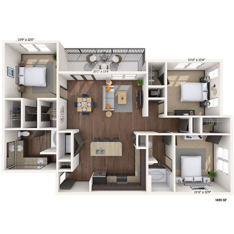 Floorplan image of unit 4328