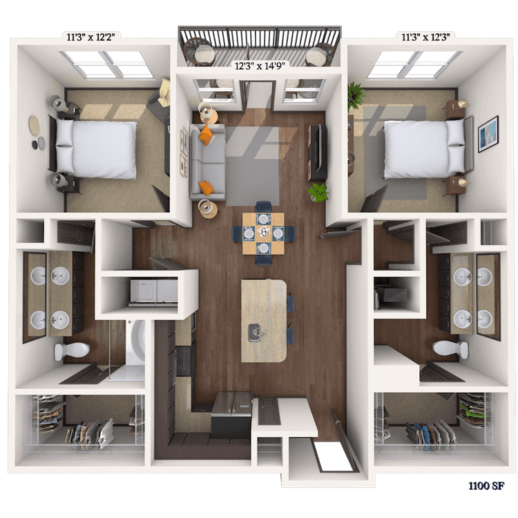 Floorplan image of unit II 10315