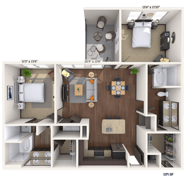 Floorplan image of unit II 11308