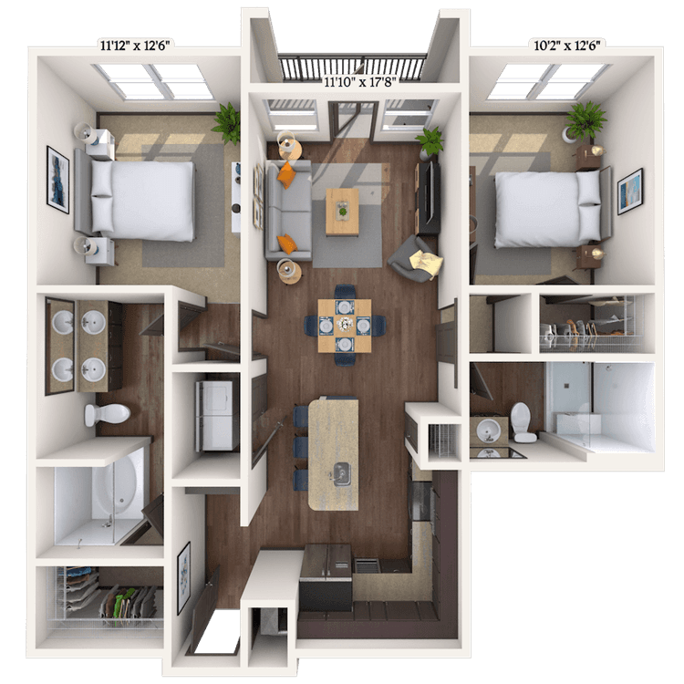Floorplan image of unit II 10303