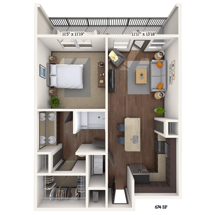 Floorplan image of unit II 12304