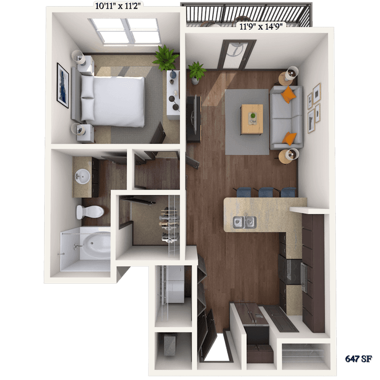 Floorplan image of unit 3116