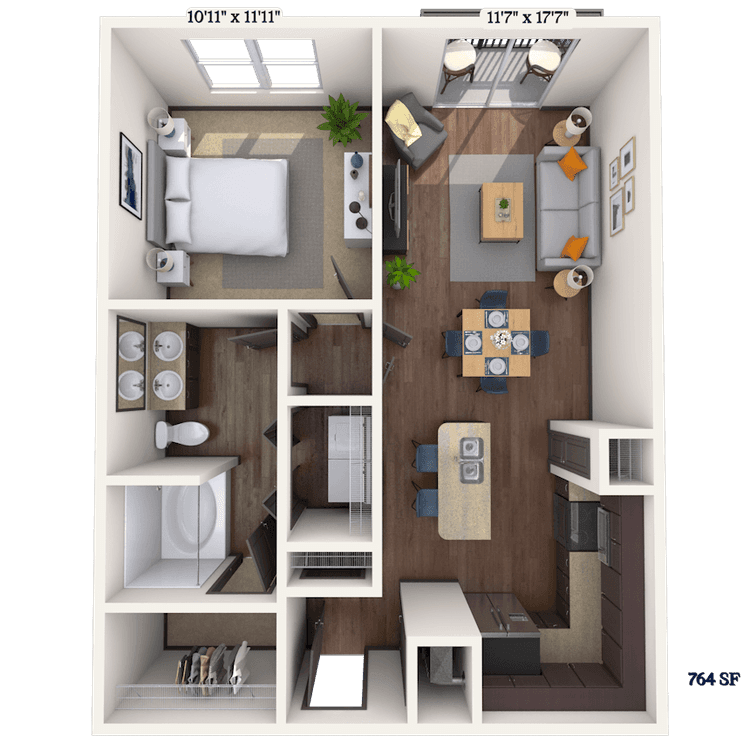 Floorplan image of unit 2116