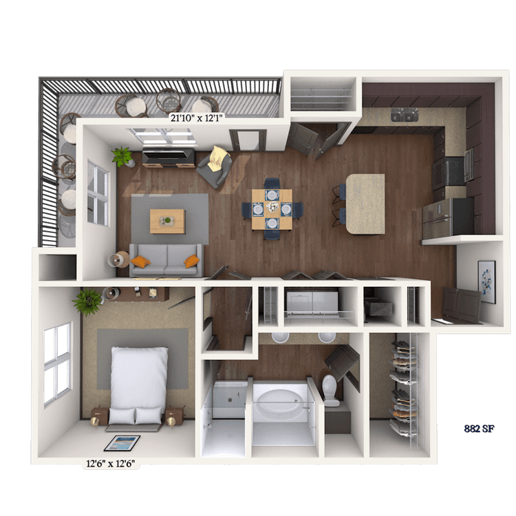 Floorplan image of unit 4117