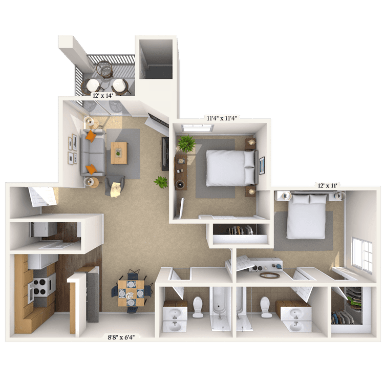 Floorplan image of unit 01118