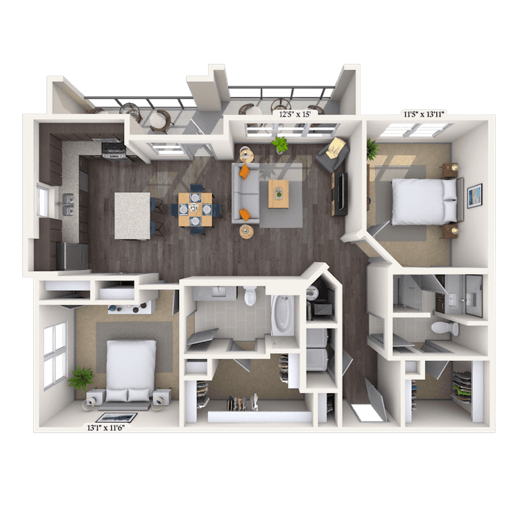 Floorplan image of unit 2438