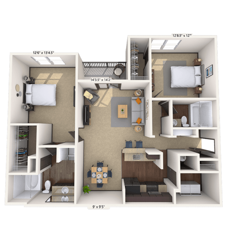 Floorplan image of unit 044114