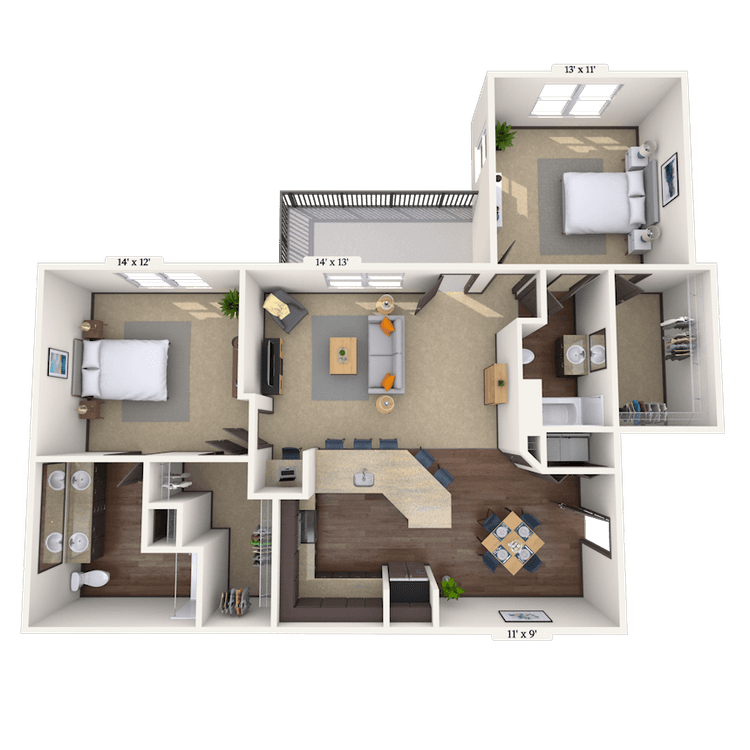 Floorplan image of unit 02237