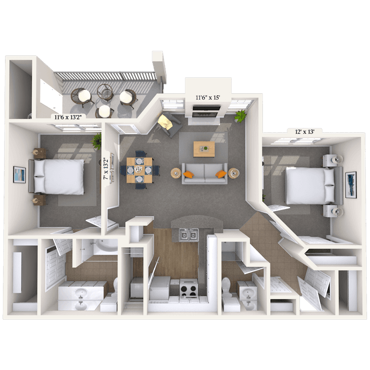 Floorplan image of unit 111134