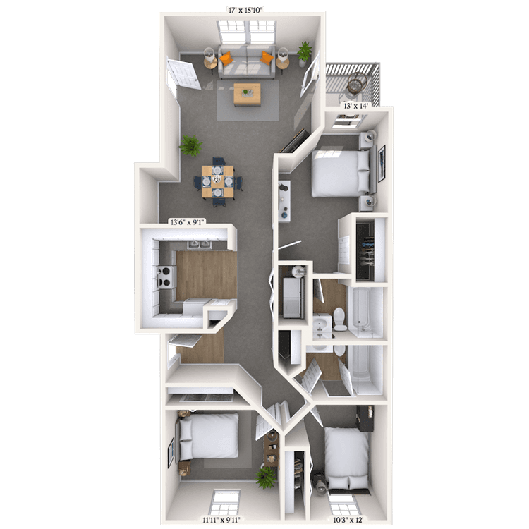 Floorplan image of unit 0101305
