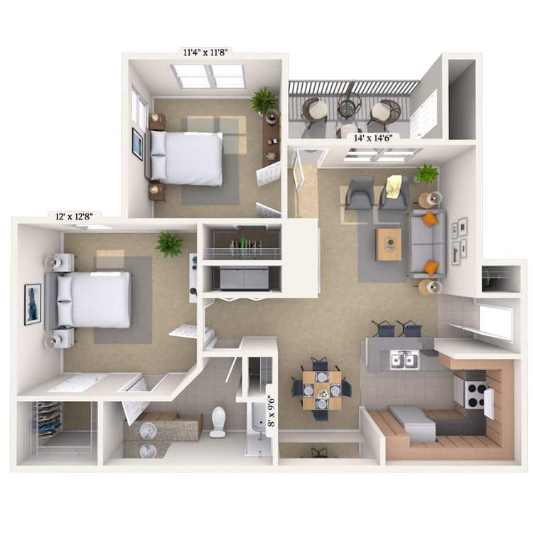 Floorplan image of unit 02236