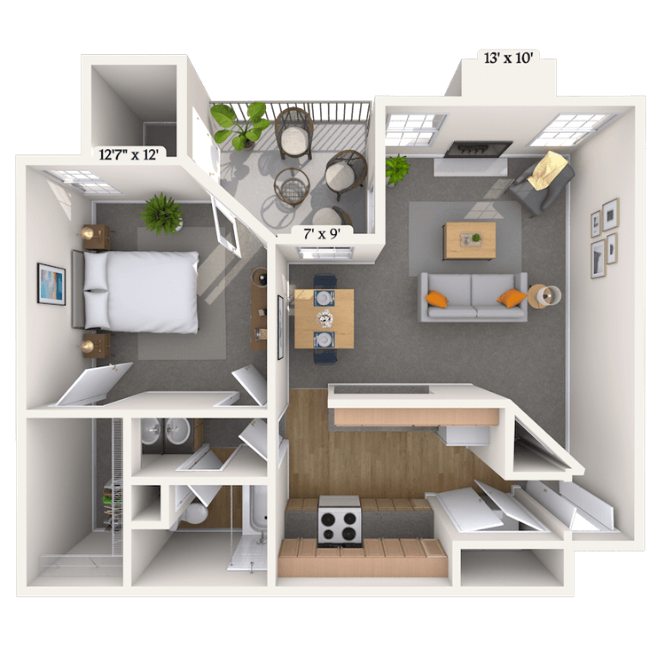 Floorplan image of unit 101007