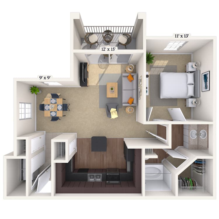 Floorplan image of unit 10201