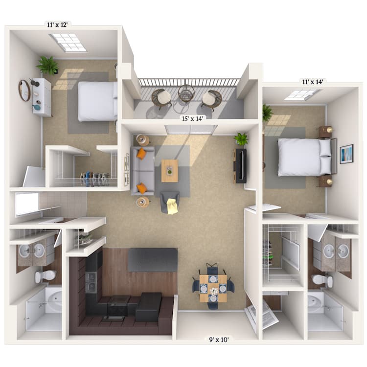 Floorplan image of unit 4306