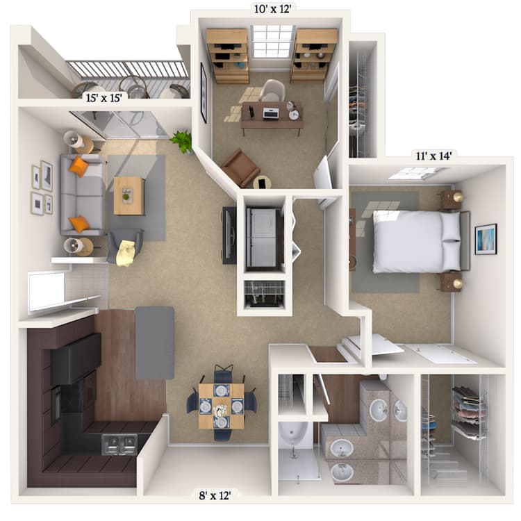 Floorplan image of unit 5205