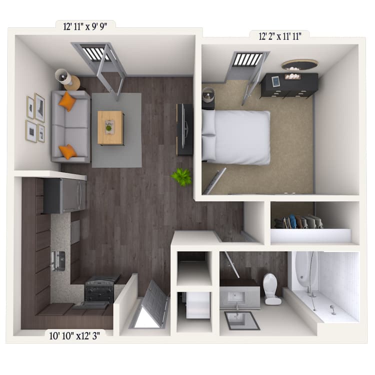 Floorplan image of unit 204