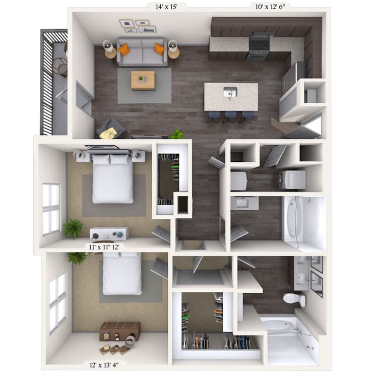 Floorplan image of unit 418