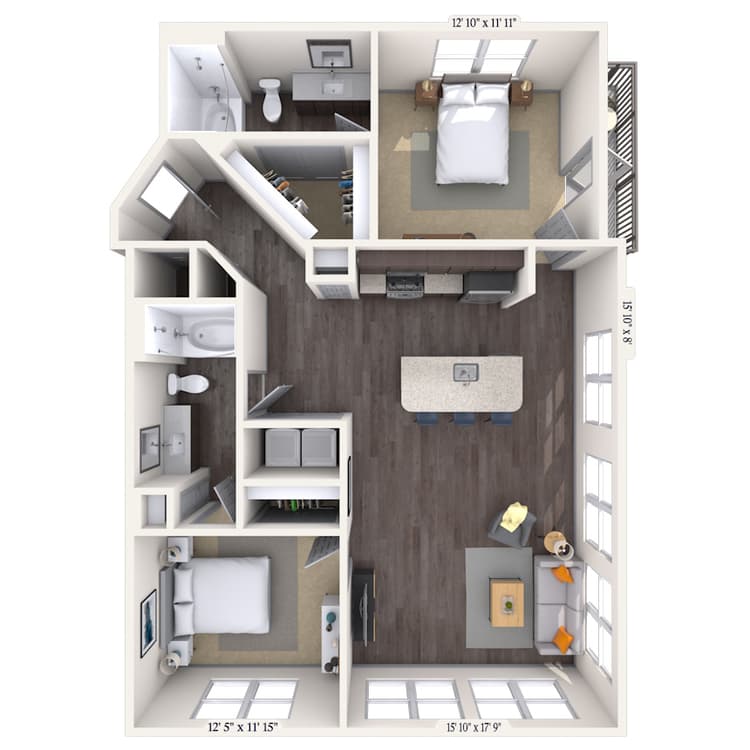 Floorplan image of unit 460