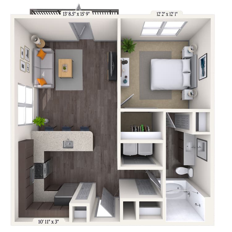 Floorplan image of unit 539
